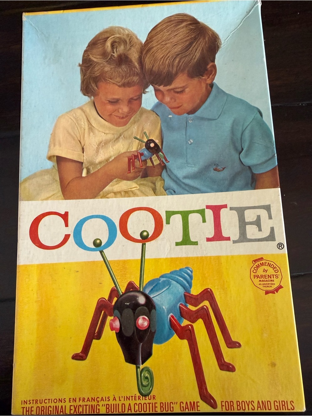 Cootie Classic Board Game Box - Colorful Vintage Artwork